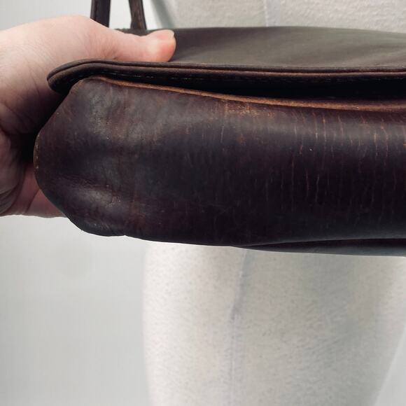 Vintage Adrian Klis Handcrafted Buffalo Leather Messenger Shoulder Bag Brown - Picture 5 of 16